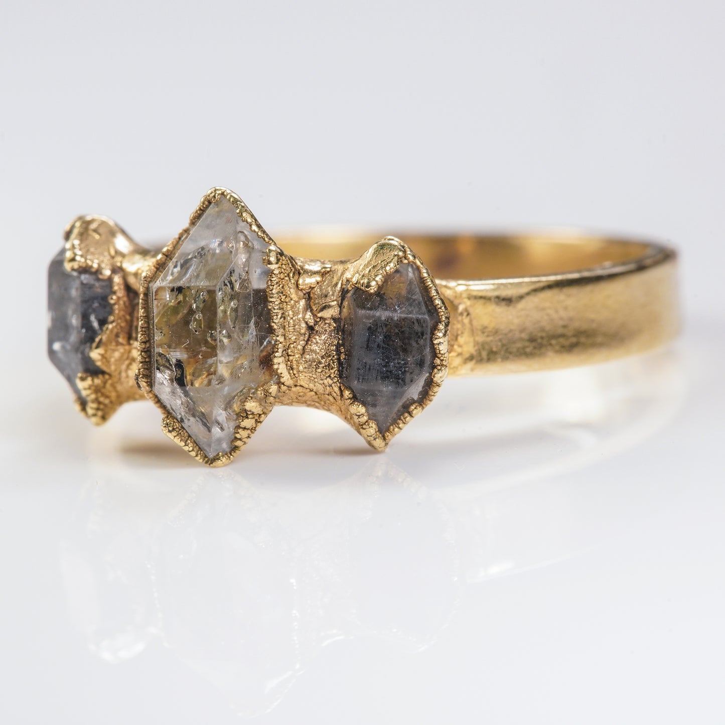 Golden Triple Herkimer Diamond- Size 11 1/2