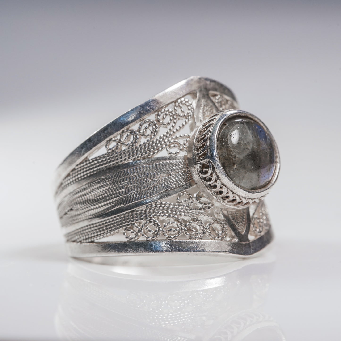 Labradorite Filigree Ring - Size 7