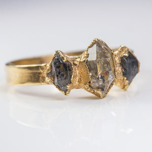 Golden Triple Herkimer Diamond- Size 11 1/2